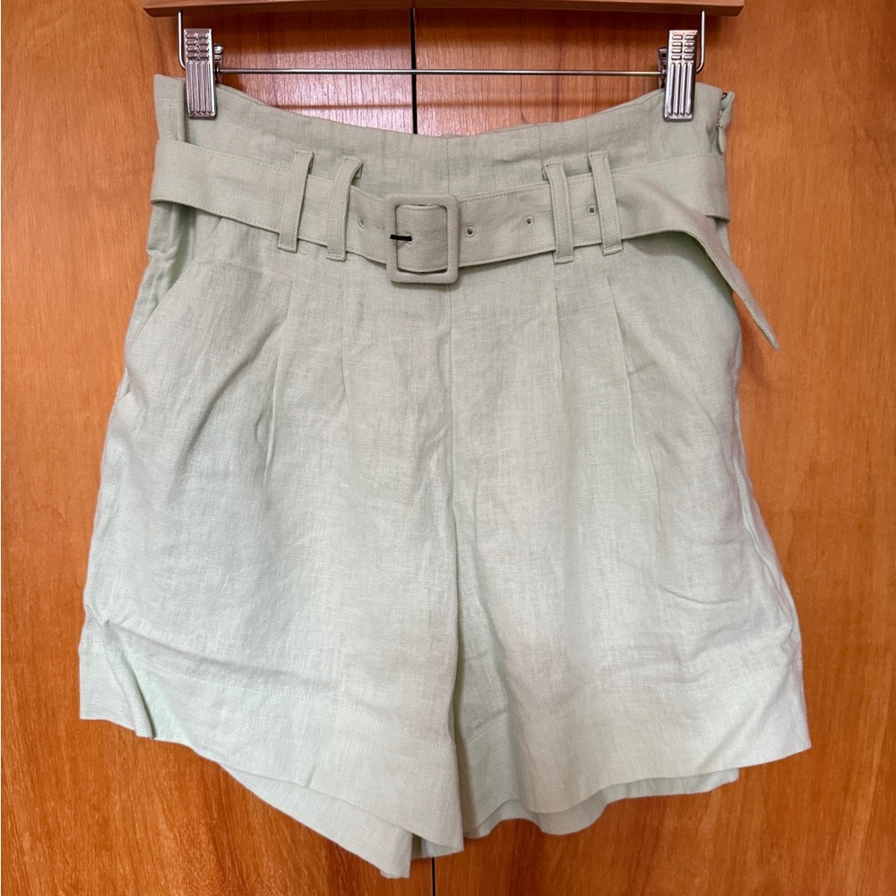 Abercrombie & Fitch Light Mint Green Linen Shorts